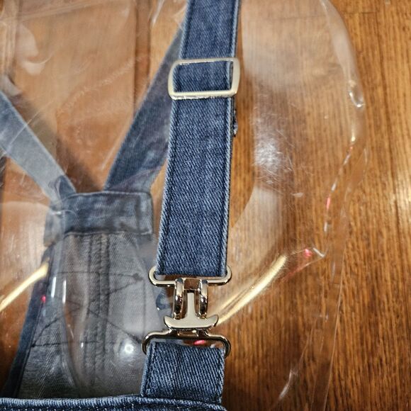 Womens M Casual Denim Overalls Dress Adjustable Strap Summer Mini Jean New - Picture 9 of 12